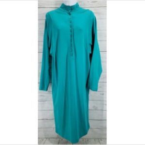 Vintage Le Crillon High Neck Dress Sz 10 Teal